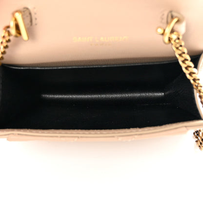 Saint Laurent Lambskin Quilted Monogram Micro Gaby Crossbody Bag Beige 5 of 18