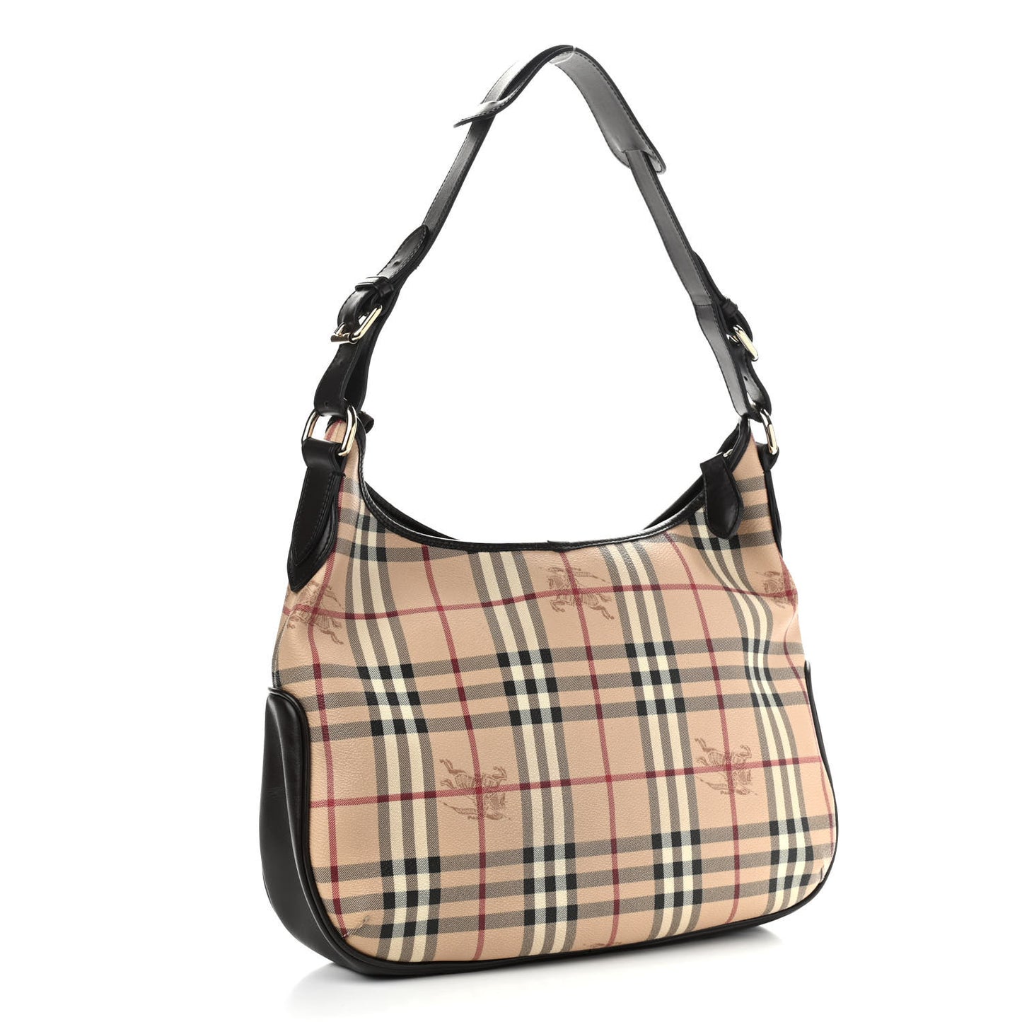 Haymarket Check Buckle Shoulder Bag Dark Brown