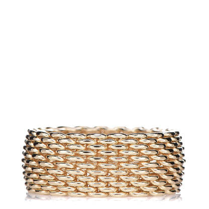 Tiffany 18K Yellow Gold Wide Somerset Ring 57 8 1 of 4
