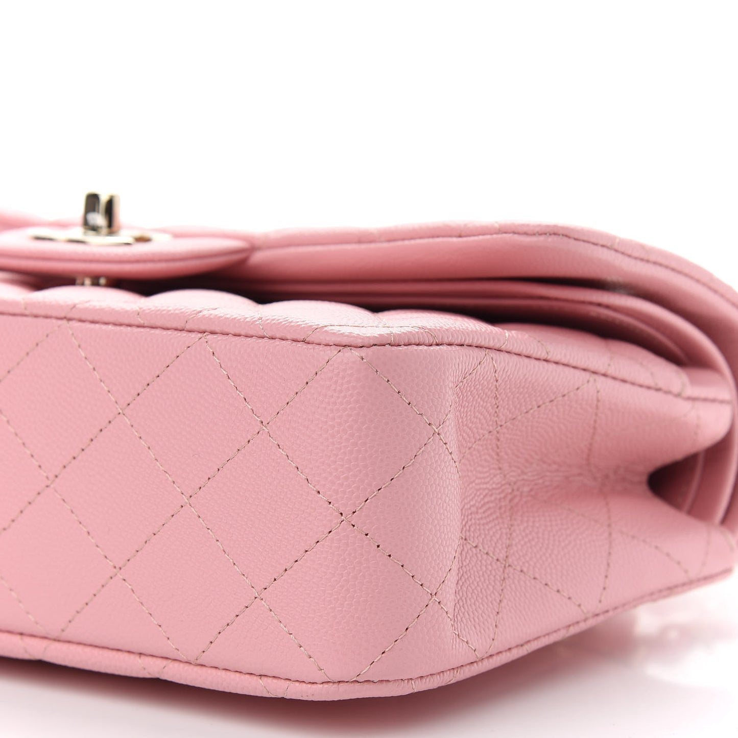 Caviar Quilted Small Double Flap Pink