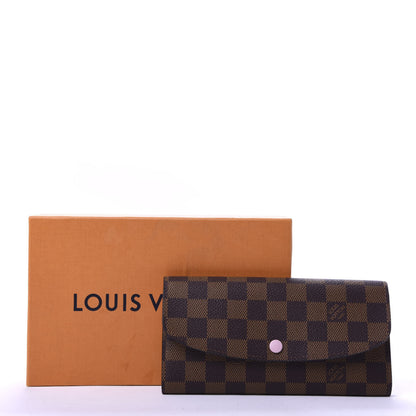 Louis Vuitton Damier Ebene Emilie Wallet Rose Ballerine 8 of 8