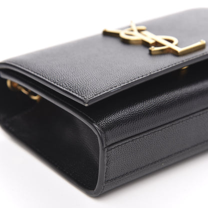 Saint Laurent Grain De Poudre Small Monogram Kate Satchel Black 8 of 9