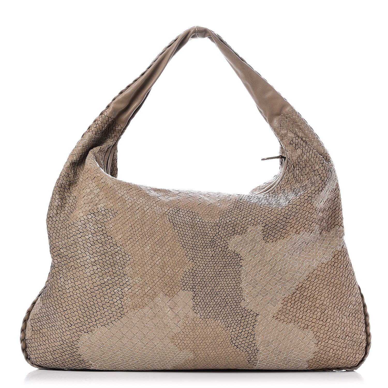 Bottega Veneta Nappa Intrecciato Camo Embroidered Maxi Veneta Hobo Taupe 1 of 7