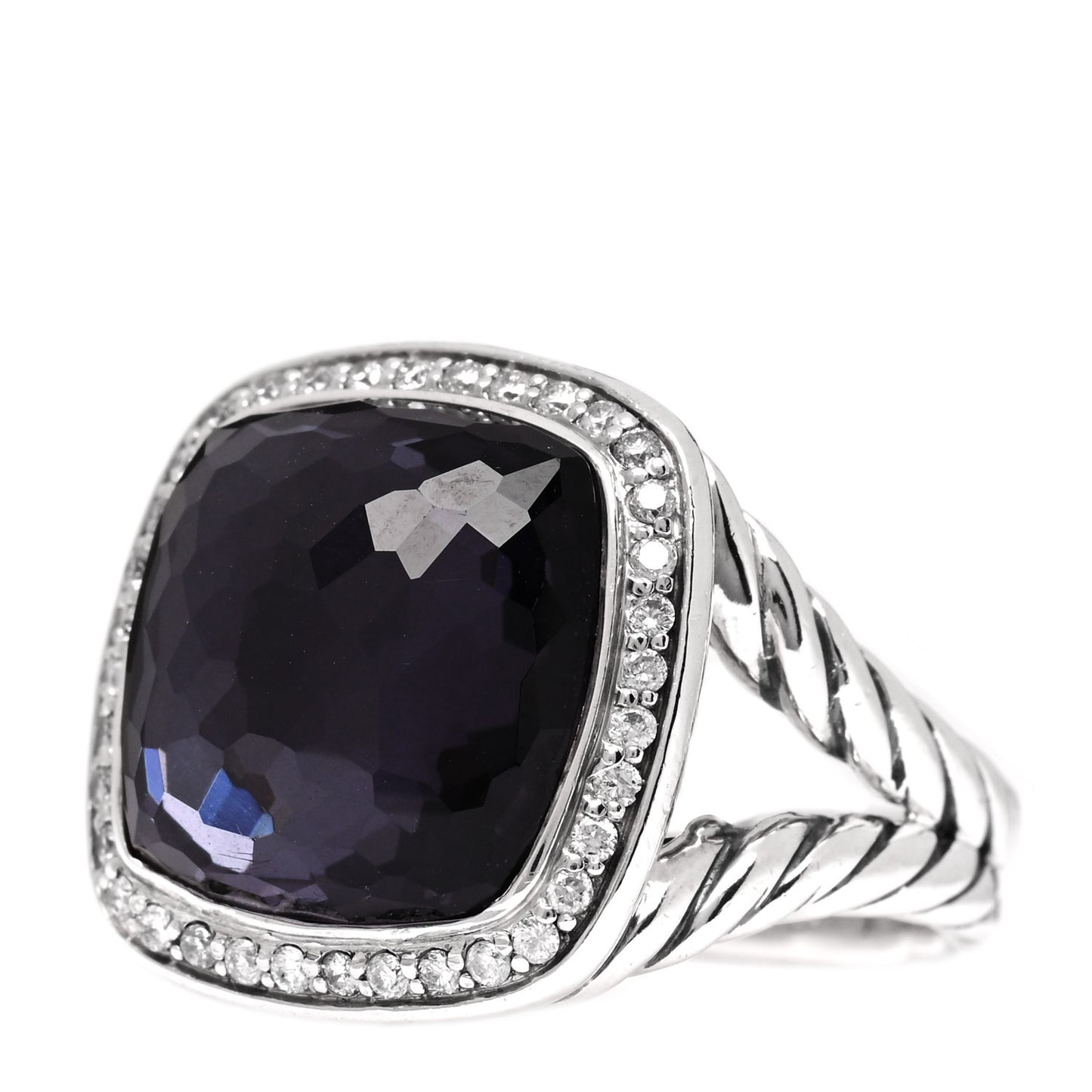 Sterling Silver Diamond Black Orchid 14mm Albion Ring 54 7