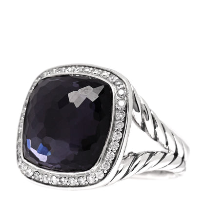 David Yurman Sterling Silver Diamond Black Orchid 14mm Albion Ring 54 7 3 of 5