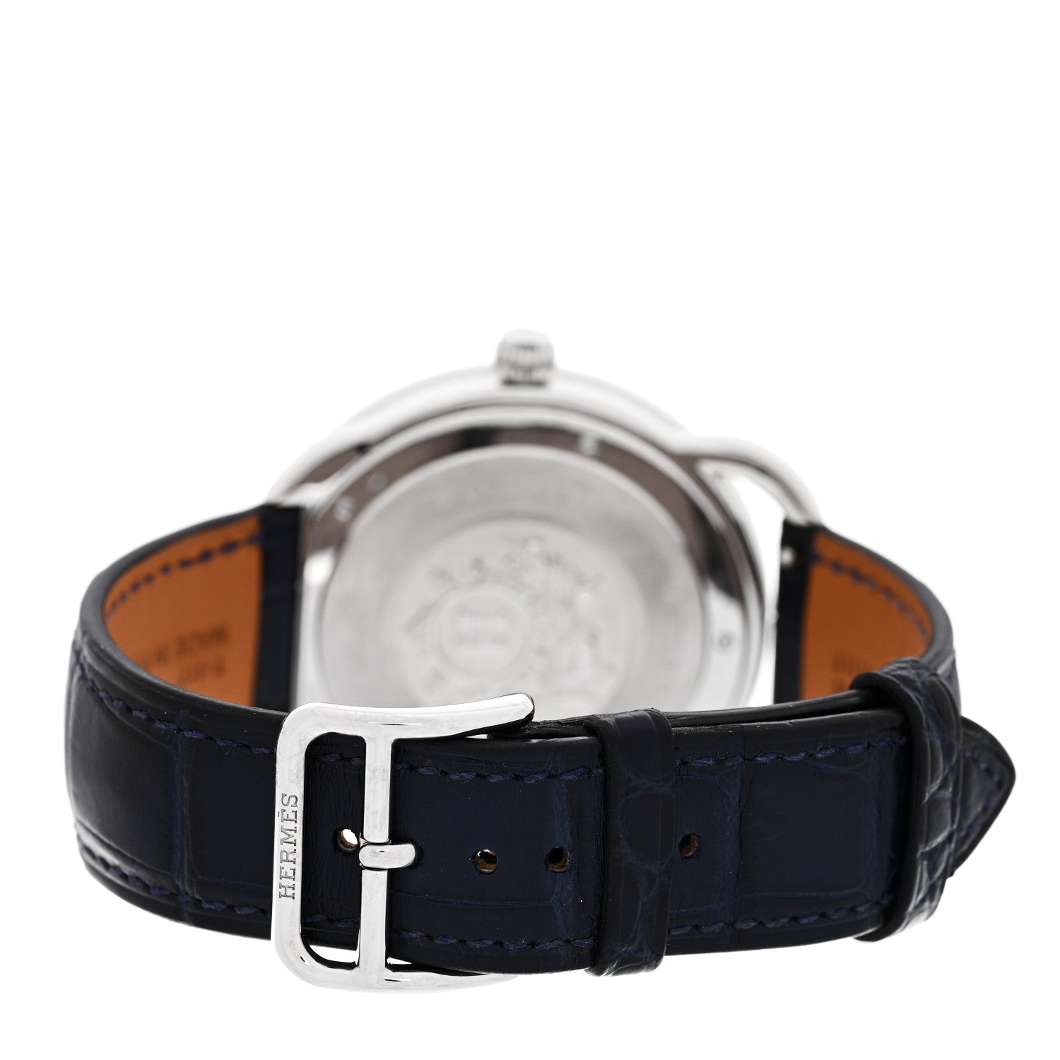 Hermes Stainless Steel Alligator 40mm Arceau Quartz Watch Bleu Abysse 3 of 5