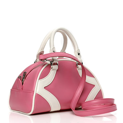 Prada Soft Calfskin Bowling Bag Begonia White 2 of 4