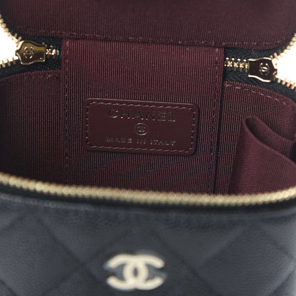 Chanel Caviar Quilted Mini Vanity Case With Chain Black 6 of 11