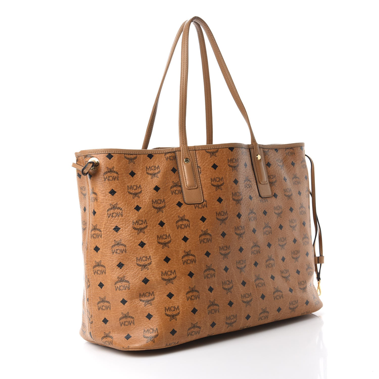 MCM Visetos Large Liz Reversible Shopper Tote Cognac 3 of 15