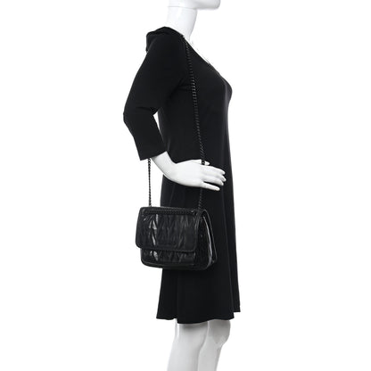 Miu Miu Vitello Shine Trapu Shoulder Bag Black 2 of 9