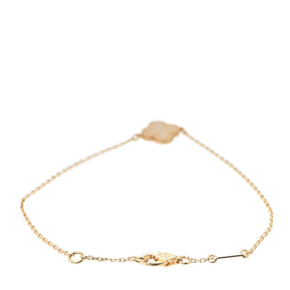 Van Cleef & Arpels 18K Yellow Gold Mother of Pearl Sweet Alhambra Bracelet 3 of 8