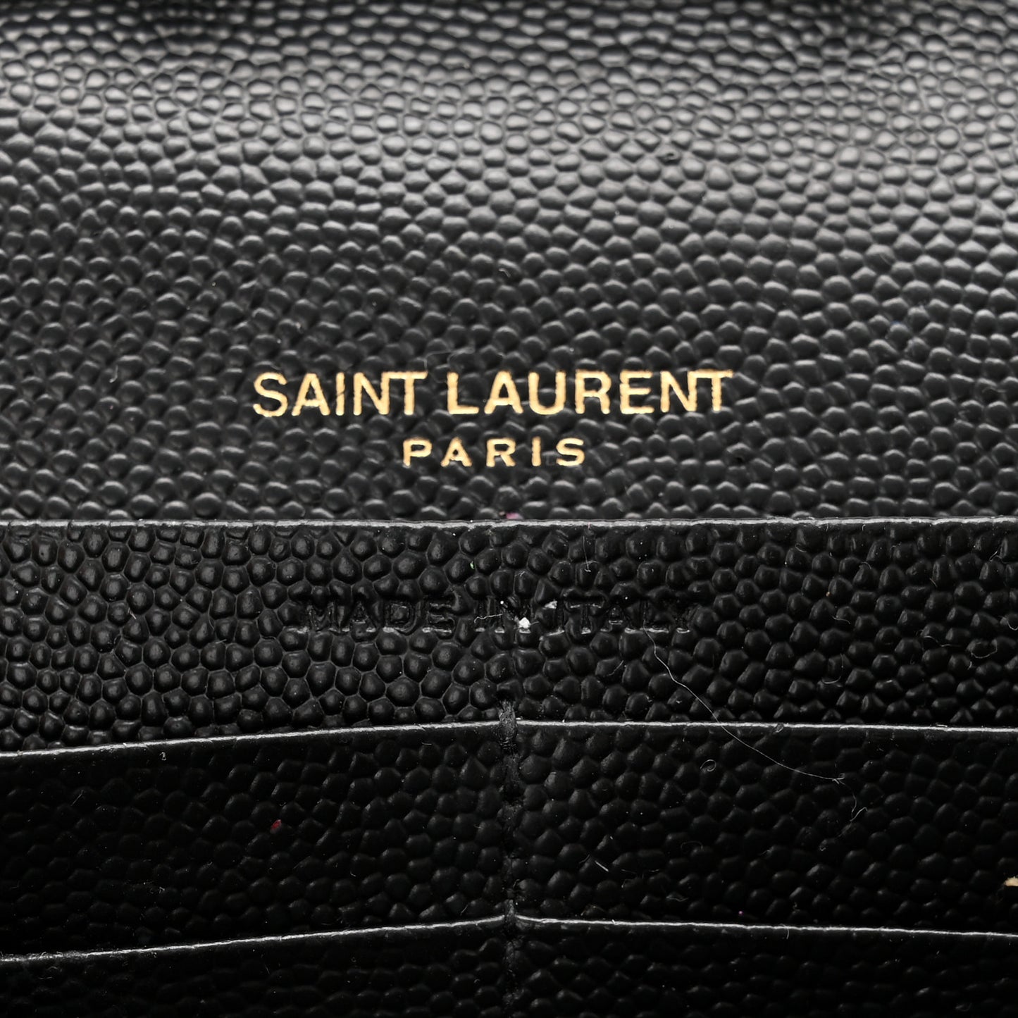 Grain De Poudre Mixed Matelasse Triquilt Monogram Chain Wallet Black