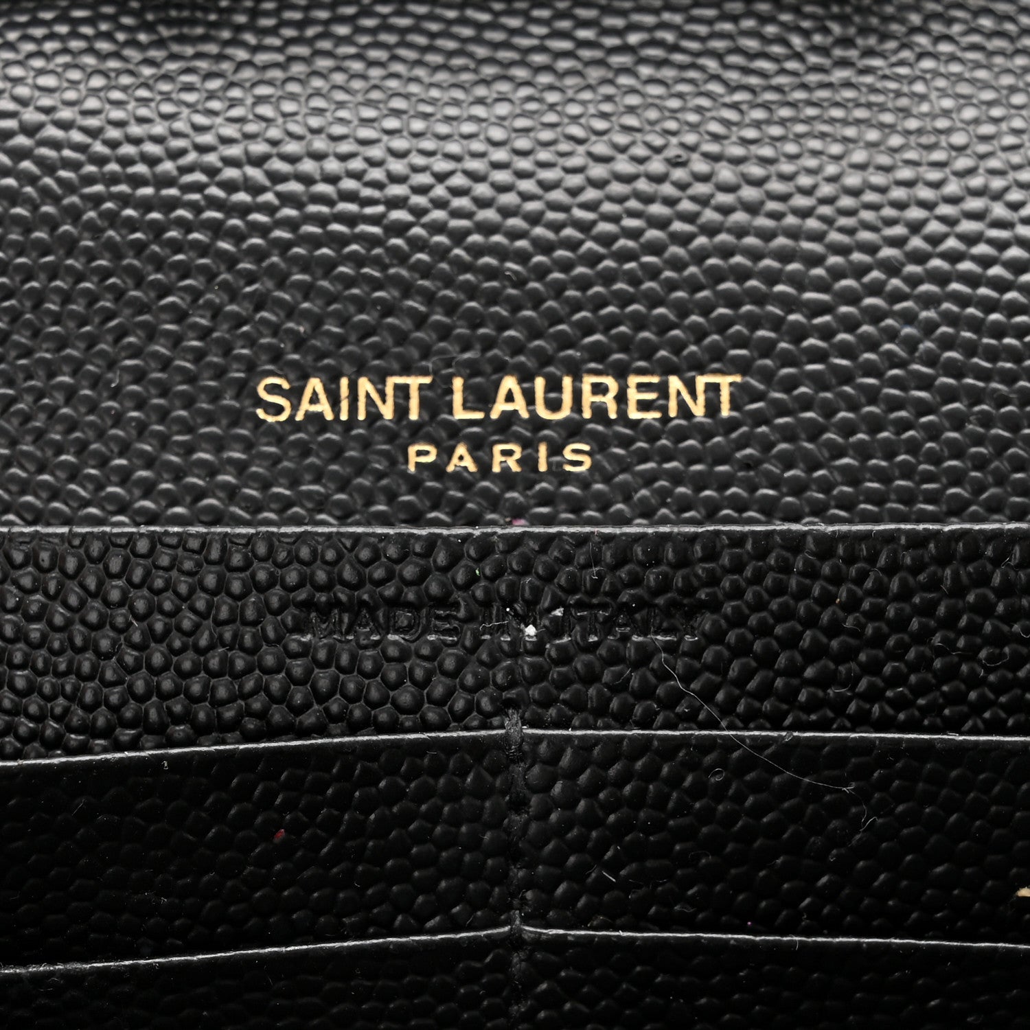 Saint Laurent Grain De Poudre Mixed Matelasse Triquilt Monogram Chain Wallet Black 6 of 10