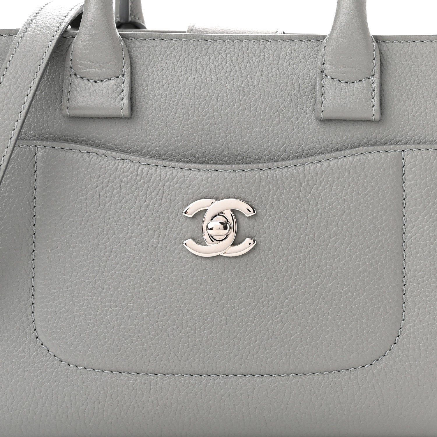 Chanel Grained Calfskin Mini Neo Executive Shopper Tote Grey 8 of 13