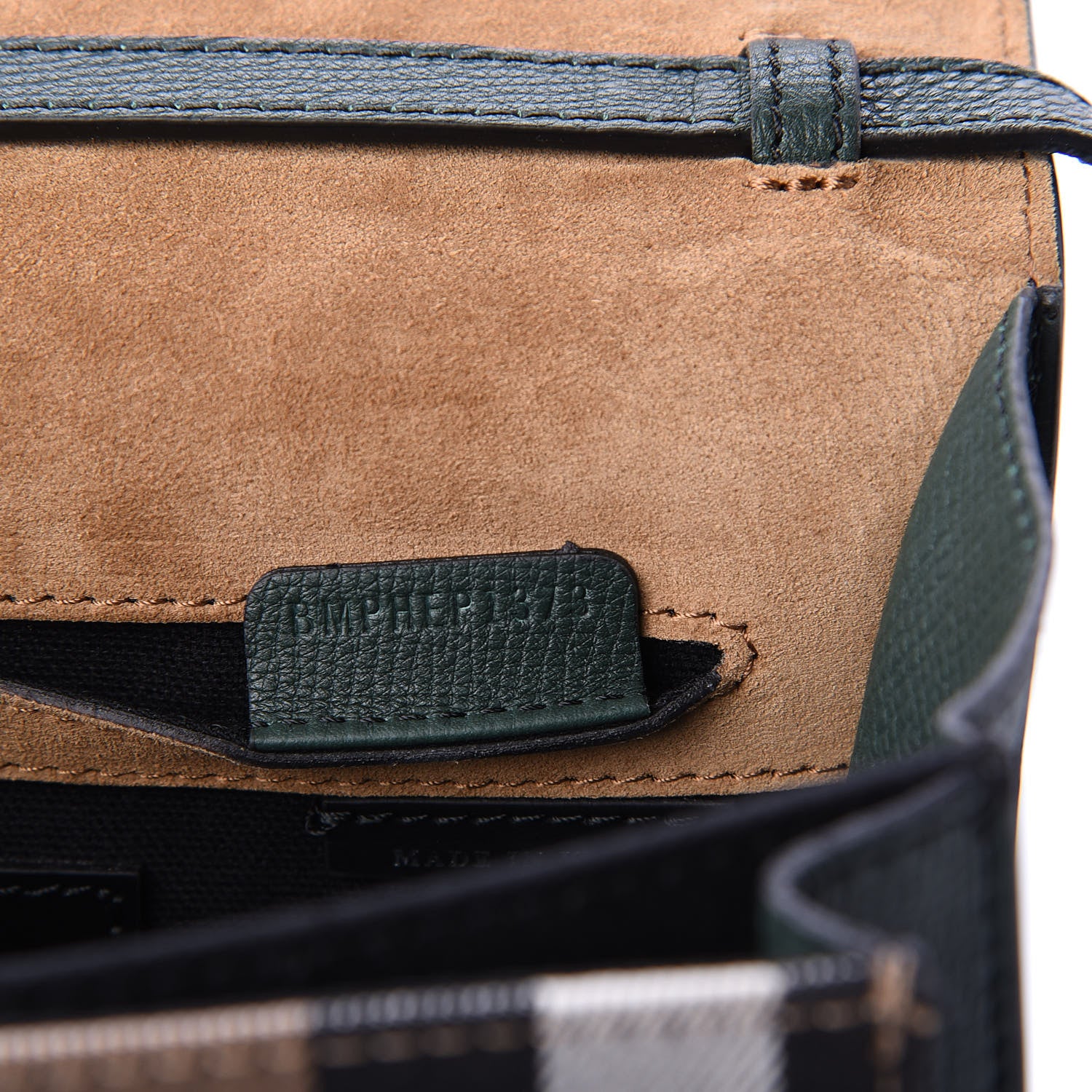 Burberry Derby Calfskin House Check Small Macken Crossbody Bag Dark Bottle Green 10 of 15