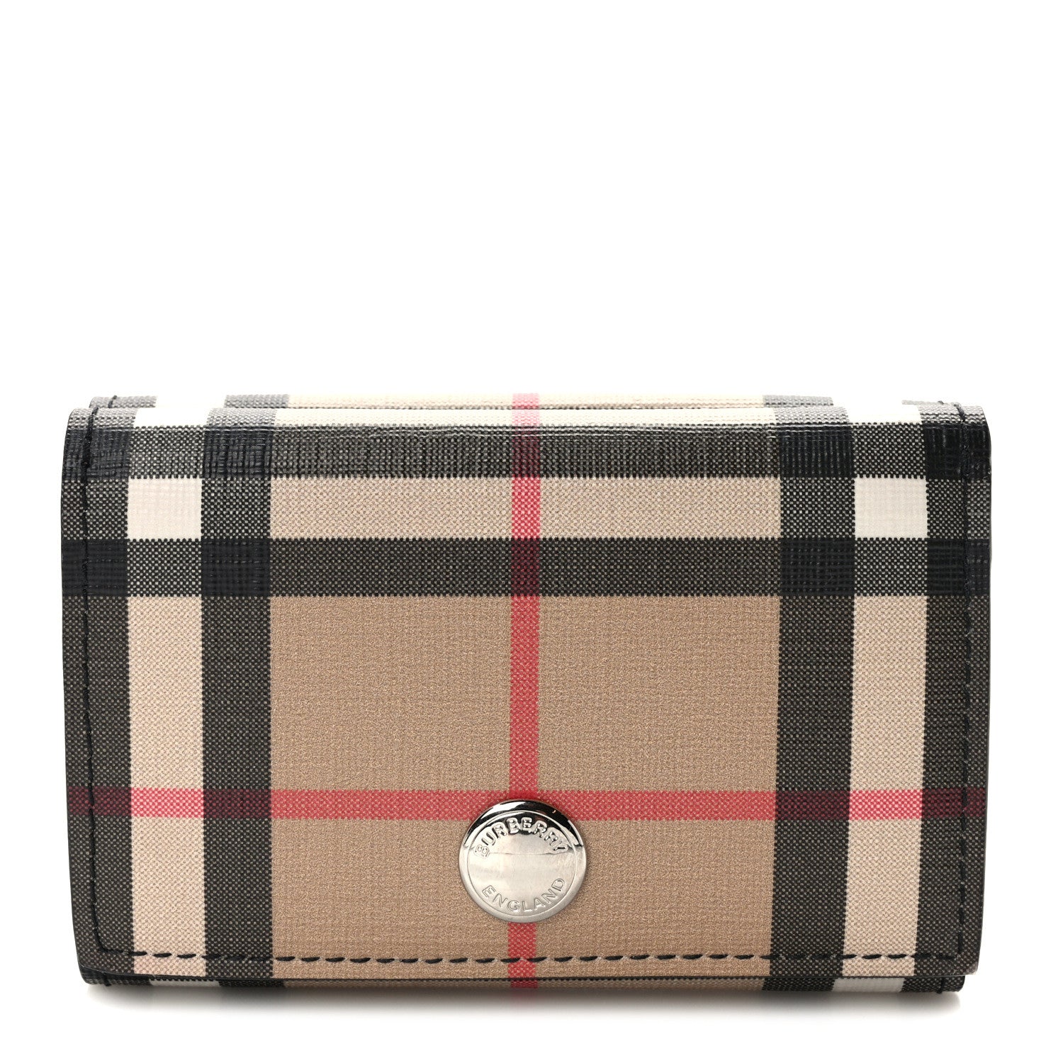 Burberry E-Canvas Vintage Check Tri-Fold Wallet 1 of 6