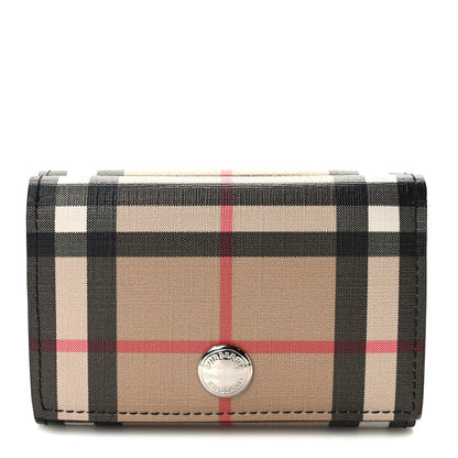 Burberry E-Canvas Vintage Check Tri-Fold Wallet 1 of 6