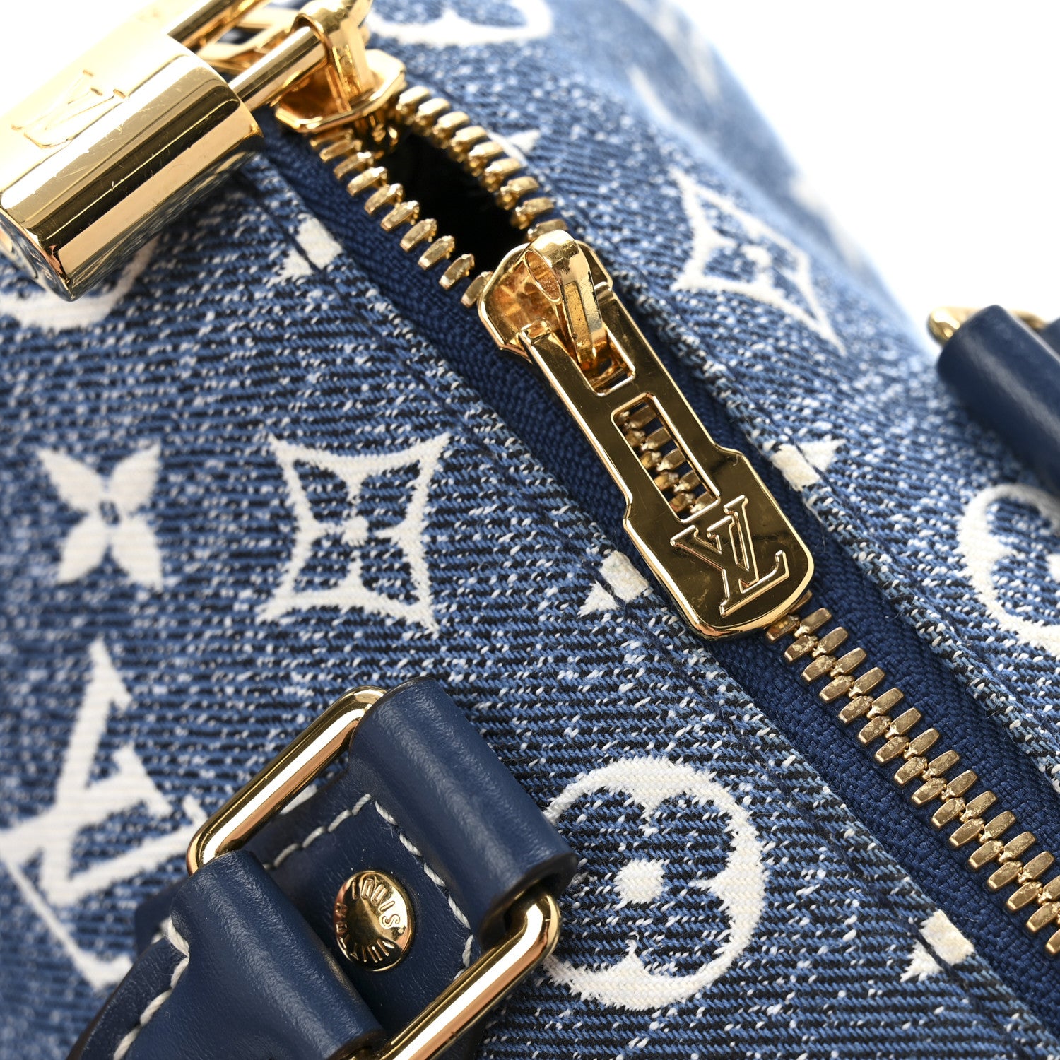 Louis Vuitton Monogram Jacquard Denim Speedy Bandouliere 25 Bleu 12 of 13