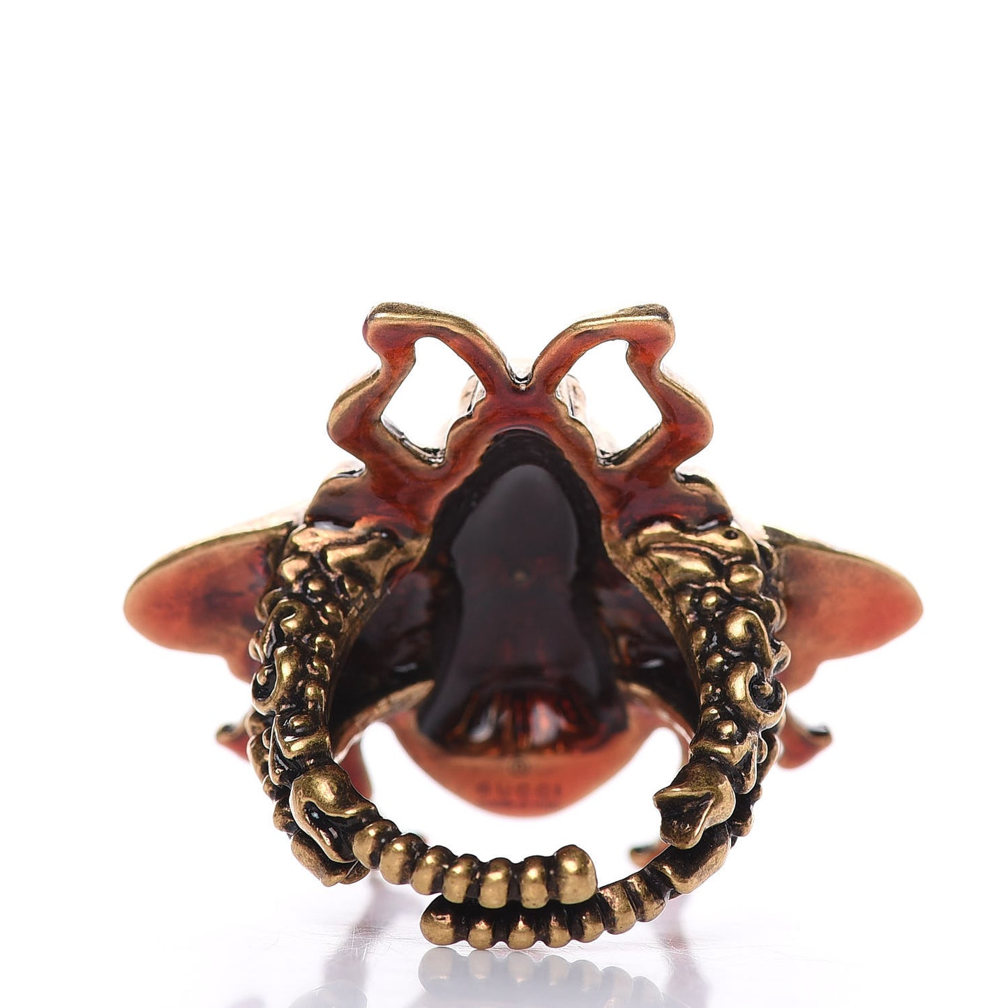 Metal Enamel Bee Ring 6.5 Aged Gold