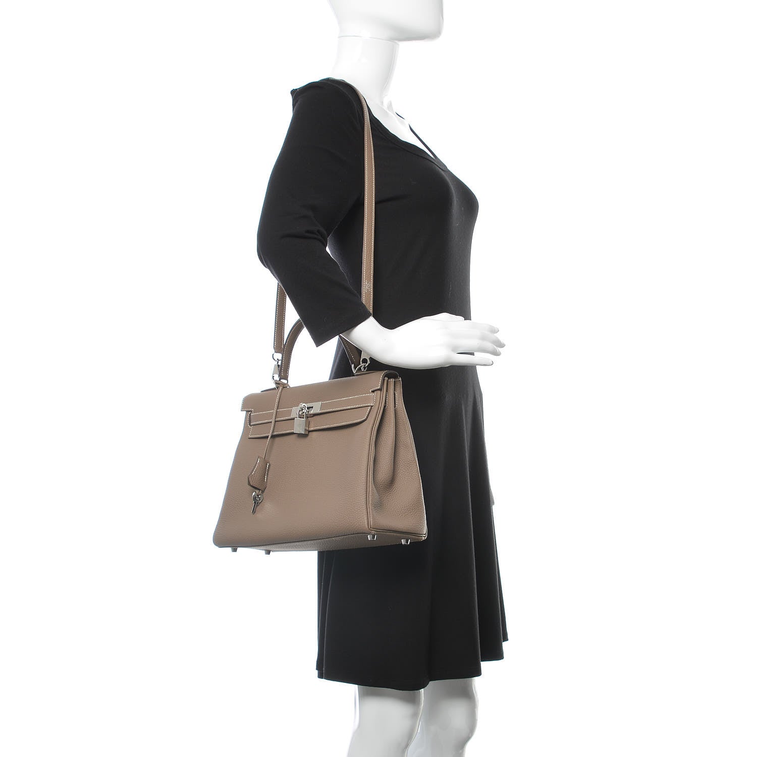 Hermes Togo Kelly Retourne 32 Etoupe 2 of 34
