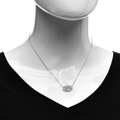 Tiffany Platinum Diamond Cobblestone Oval Pendant Necklace 2 of 4