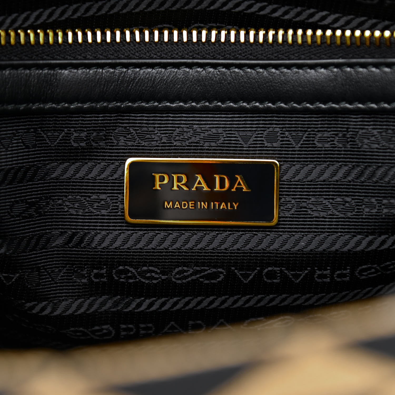 Prada Jacquard Saffiano Triangolo Symbole Embroidered Small Tote Black Corda 6 of 10
