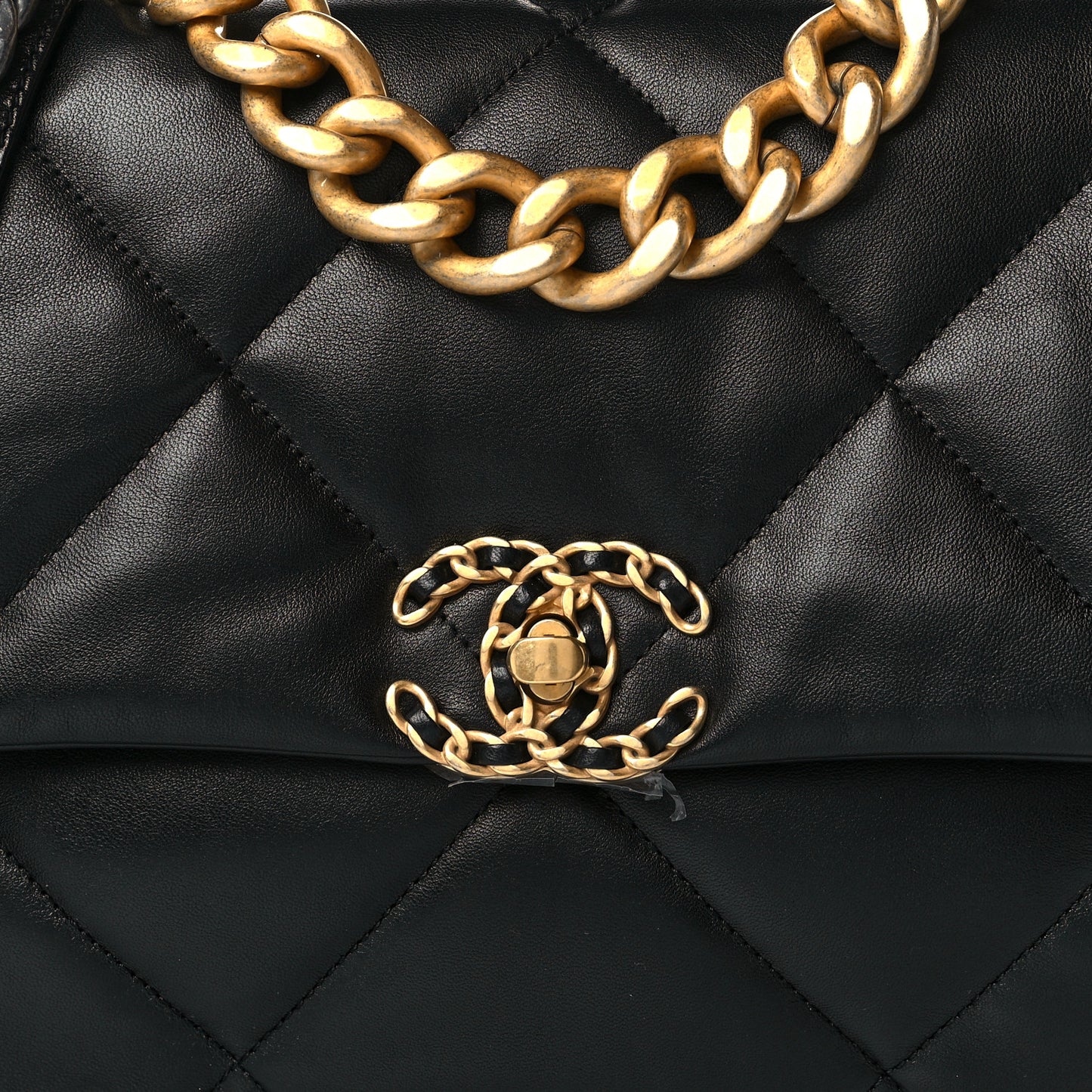 Lambskin Quilted Large Chanel 19 Flap Black