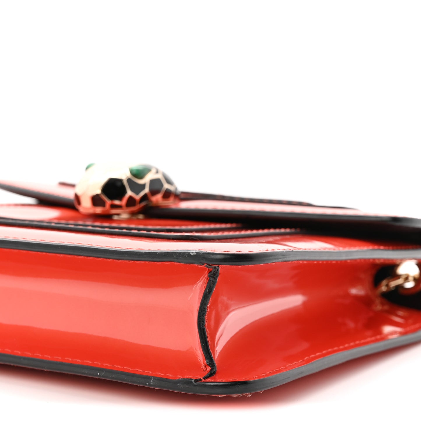 Metallic Calfskin Small Serpenti Forever Snake Strap Crossbody Bag Orange
