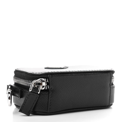 Prada Saffiano Travel Metal Triangle Logo Mini Pouch Shoulder Bag Black 4 of 7