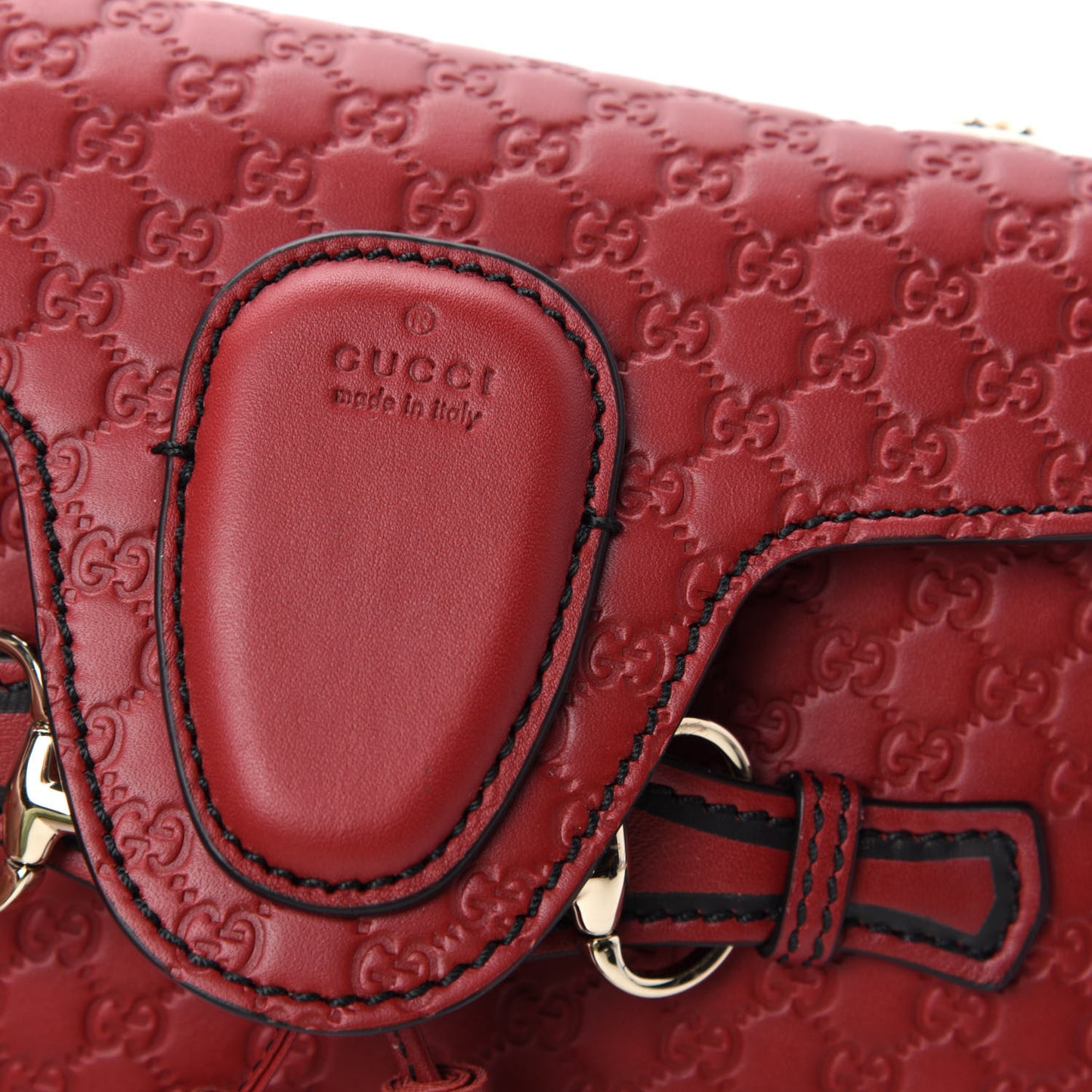 Soft Microguccissima Mini Emily Chain Shoulder Bag Rosso