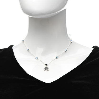 Gucci Sterling Silver Blue Zirconia Blind For Love Pendant Necklace 2 of 6