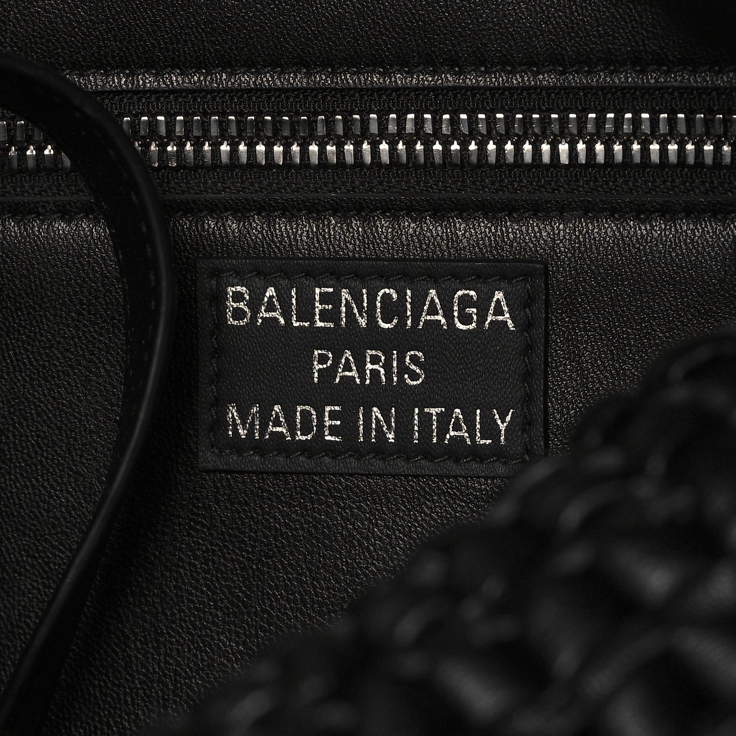 Woven Calfskin Metro Medium Tote Black