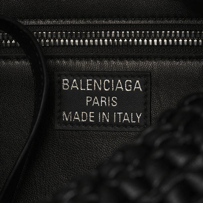 Balenciaga Woven Calfskin Metro Medium Tote Black 6 of 12