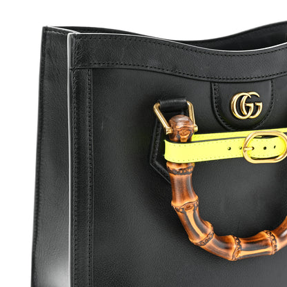 Gucci Calfskin Small Diana Tote Bag Black Yellow Fluo 13 of 19