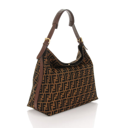Fendi Zucca Vitello Artic Large Hobo Tobacco Castagna 3 of 7