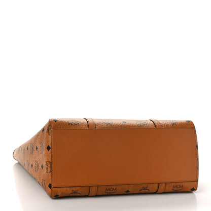 MCM Visetos Toni Shopper Tote Cognac 4 of 10