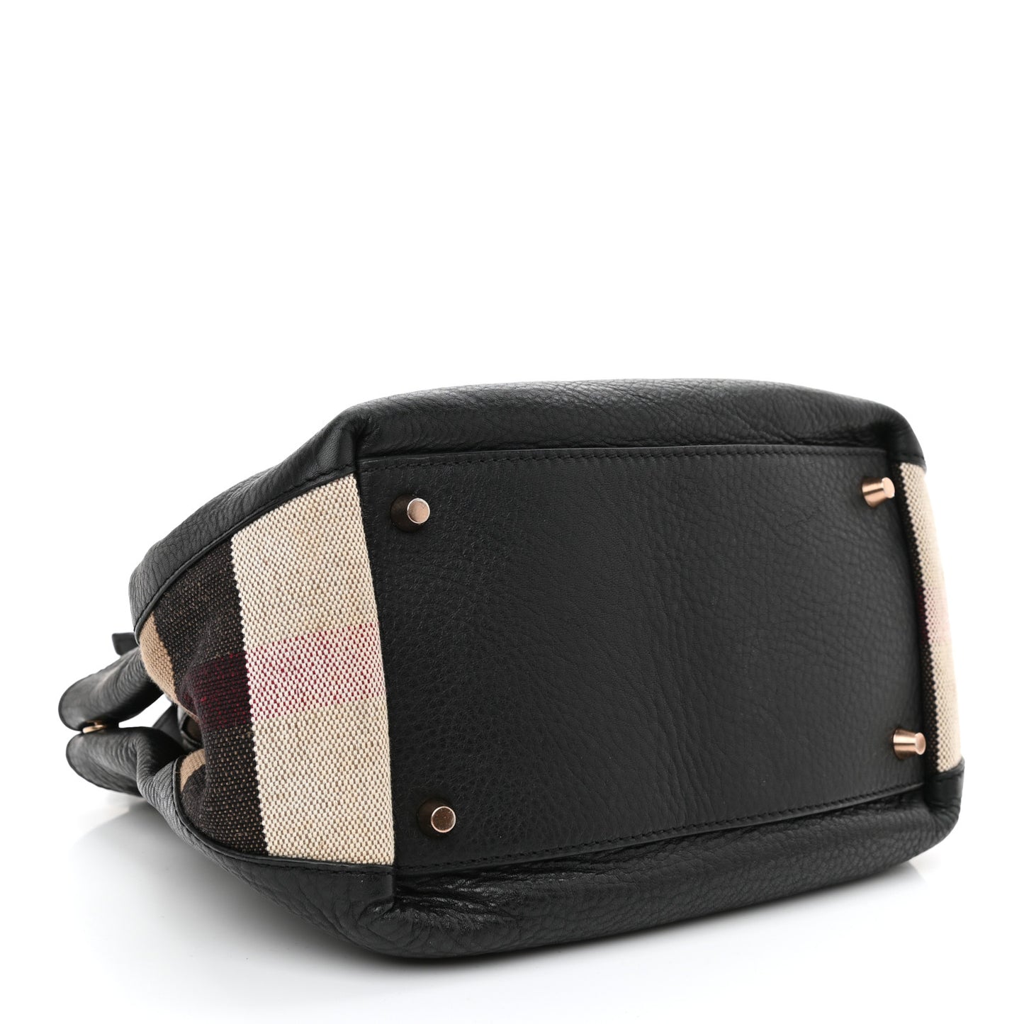 Grainy Calfskin House Check Small Maidstone Black