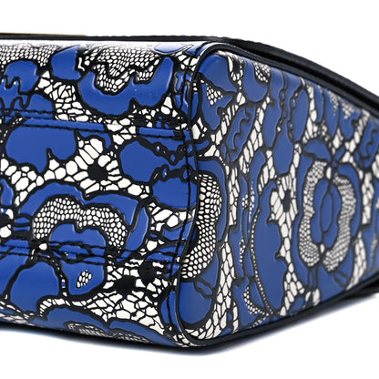 Louis Vuitton Calfskin Lace Flower Inlay Twist Shoulder Bag MM Navy Black 7 of 8