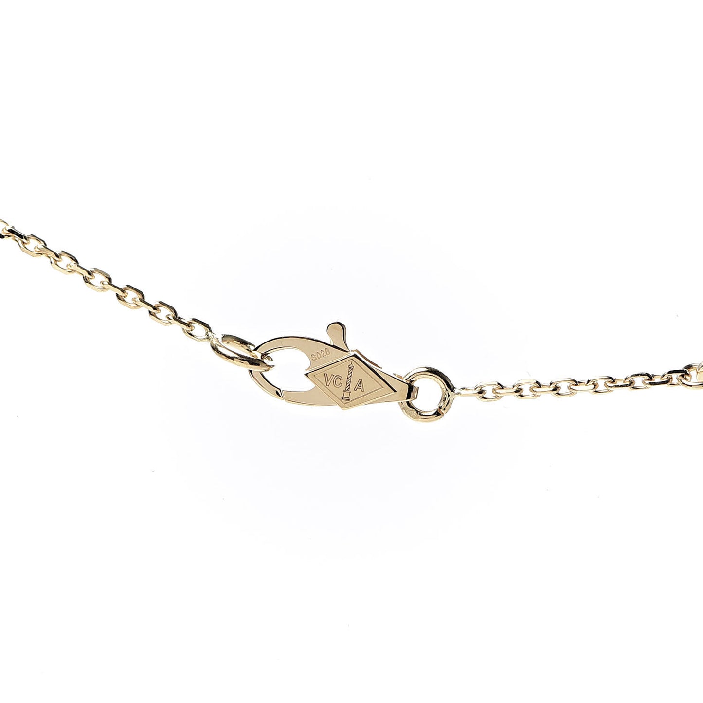 18K Yellow Gold Mother of Pearl Sweet Alhambra Pendant Necklace