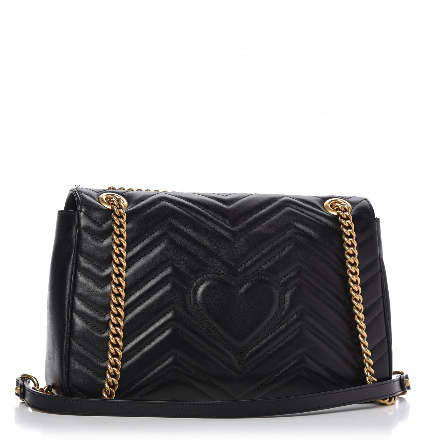 Calfskin Matelasse Medium GG Marmont Shoulder Bag Black