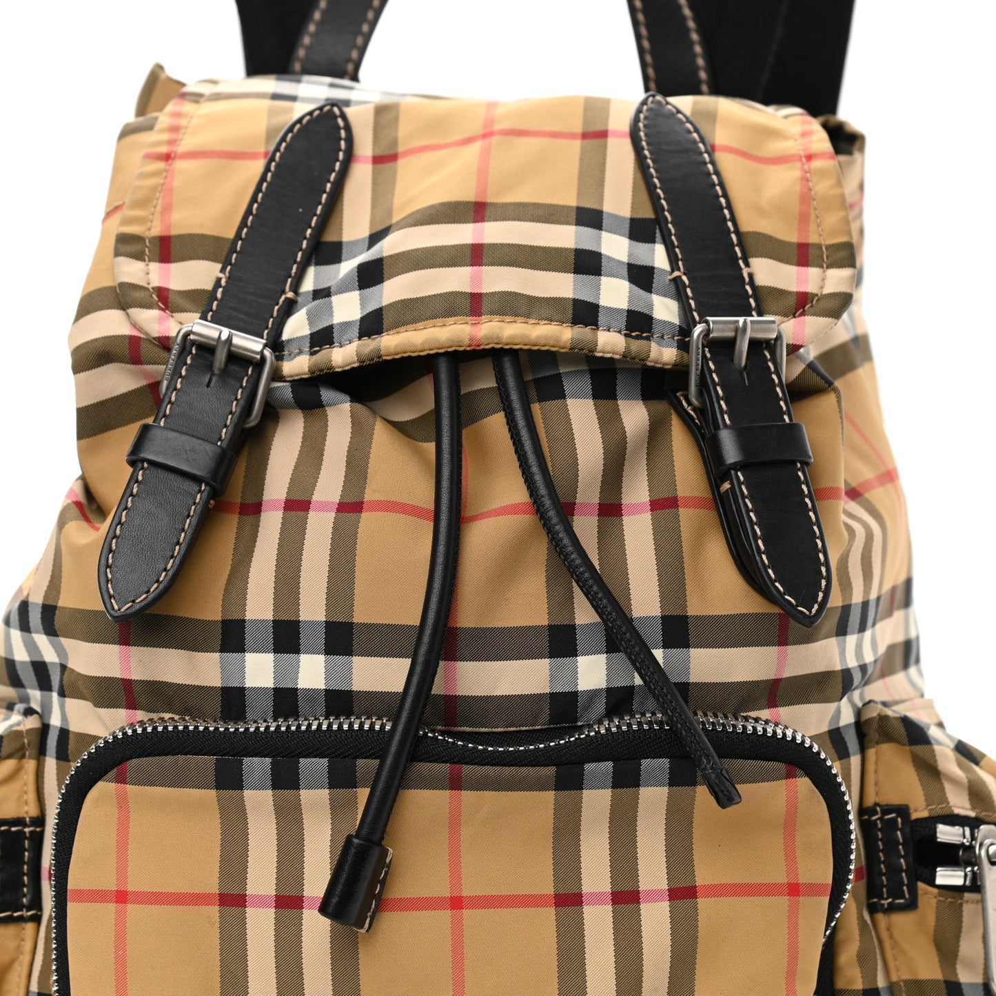 Nylon Vintage Check Medium Rucksack Backpack Antique Yellow