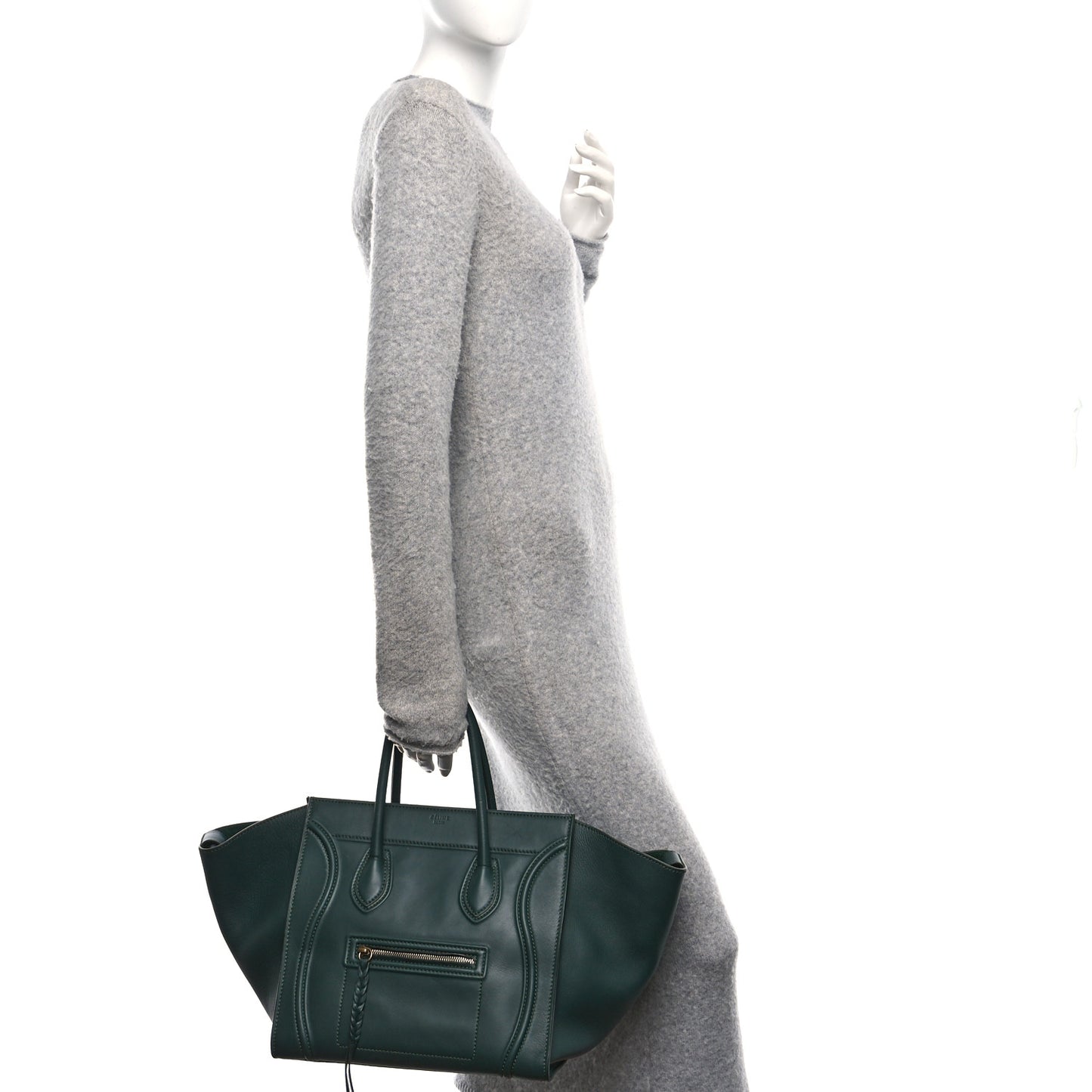 Grained Calfskin Medium Phantom Luggage Emerald
