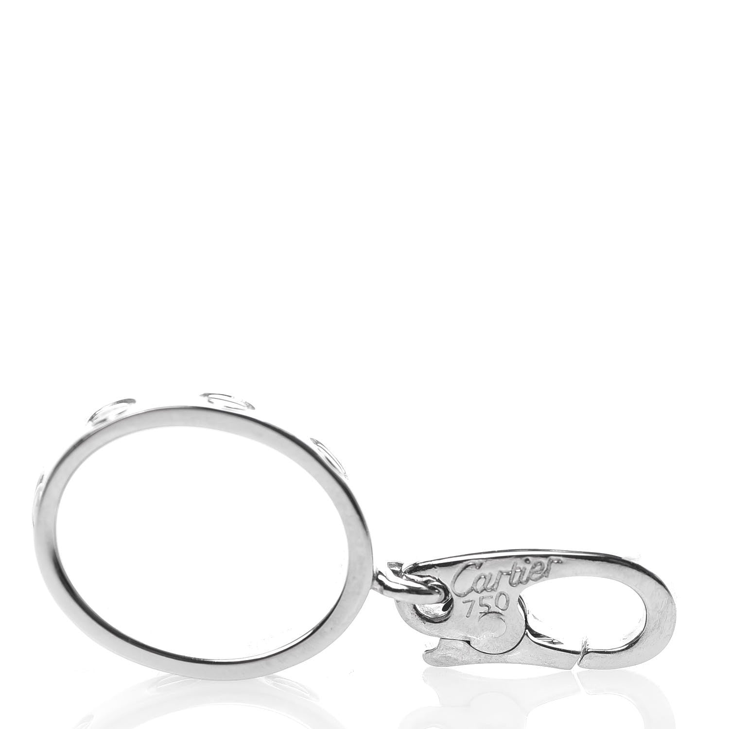 Cartier 18K White Gold LOVE Ring Charm 3 of 5