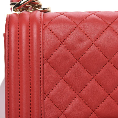 Chanel Lambskin Quilted Small Boy Flap Red 12 of 13