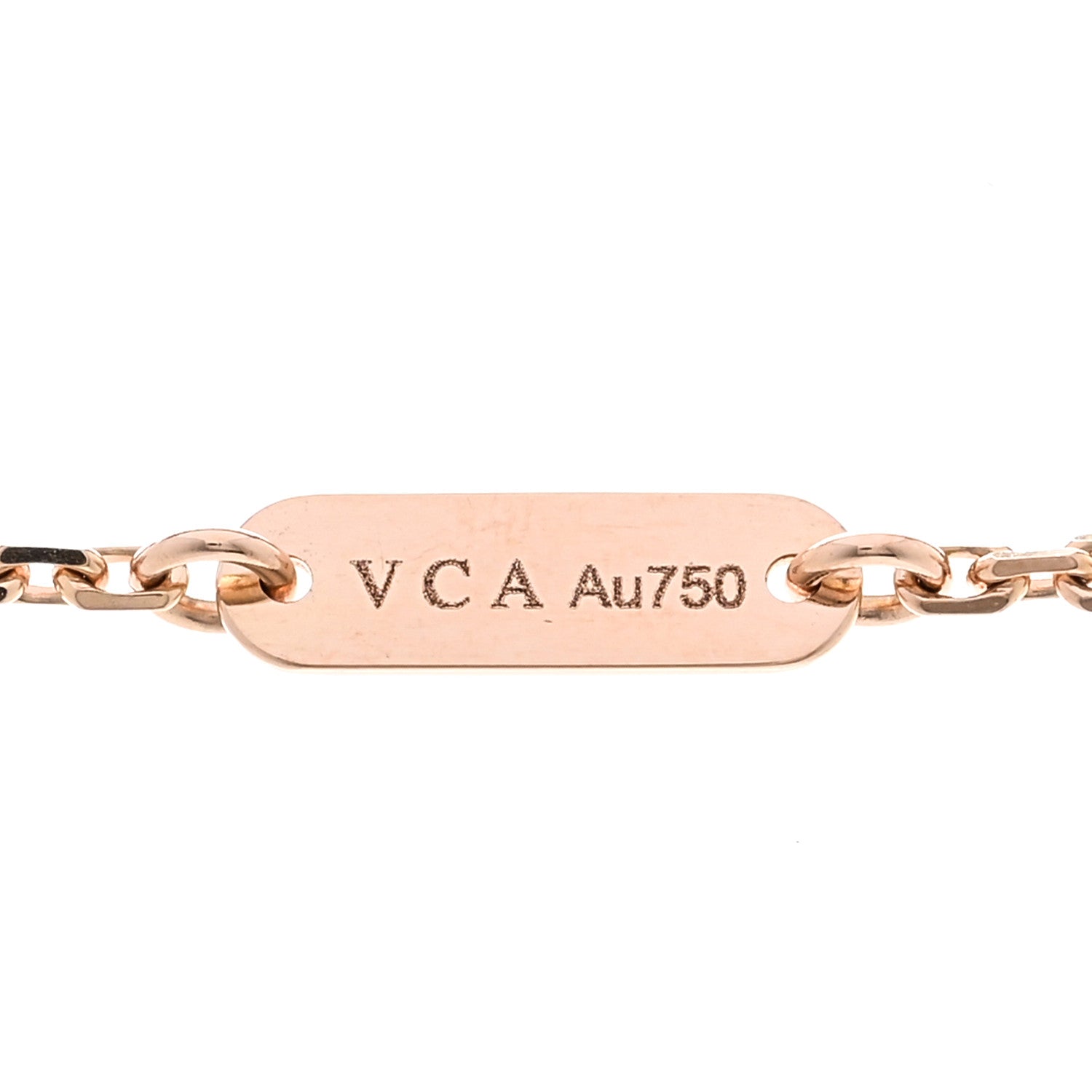 Van Cleef & Arpels 18K Rose Gold Diamond Pink Porcelain Vintage Alhambra Pendant Necklace 5 of 6
