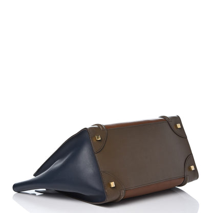 Celine Satin Calfskin Mini Tri-Color Luggage Camel 4 of 13