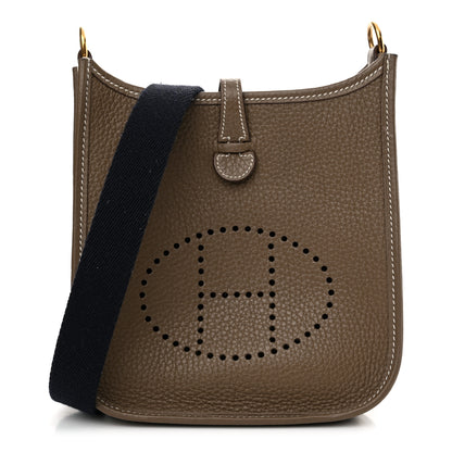 Hermes Taurillon Clemence Amazone Evelyne TPM Etoupe Bleu Indigo 1 of 11