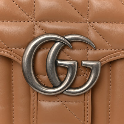 Gucci Calfskin Matelasse Aria Small GG Marmont Shoulder Bag Camelia 11 of 13
