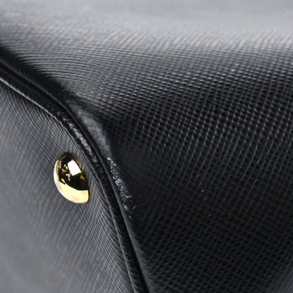 Prada Saffiano Cuir Medium Double Bag Black Fuoco 5 of 5