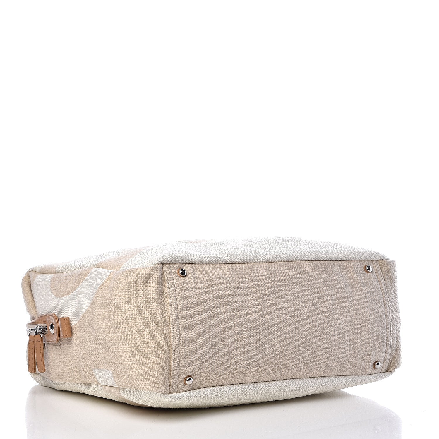 Chanel Canvas Maxi Bowling Bag White Beige 4 of 10